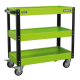 Workshop Trolley 3-Level Heavy-Duty - Hi-Vis Green