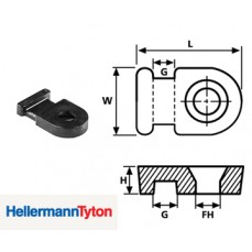 Hellerman MB1 Cable Tie Base Black Bulk